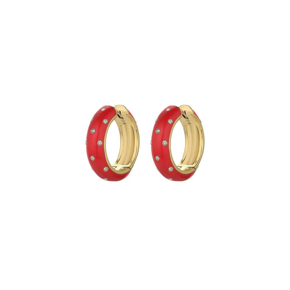 GORJANA Noel Shimmer Hoops in Gold & Red